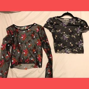 Mesh flower shirts